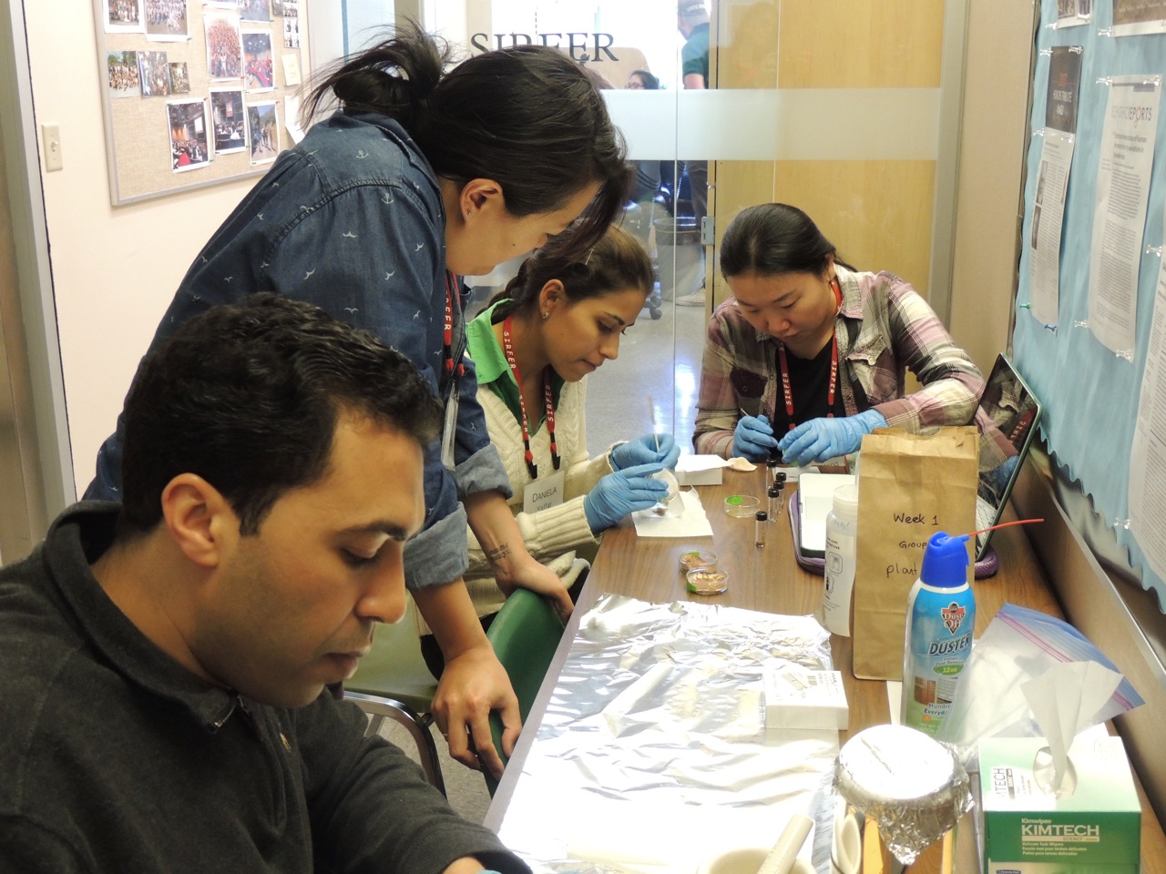 Students working in the lab